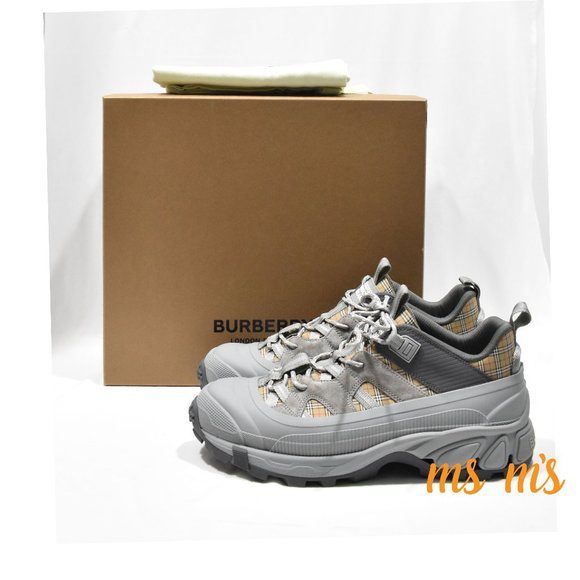NIB BURBERRY Arthur Check PRINT Caged Chunky Sneakers - Picture 1 of 8